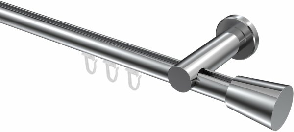Innenlauf Gardinenstange Aluminium / Metall 20 mm Ø PLATON - Sitra Chrom 100 cm