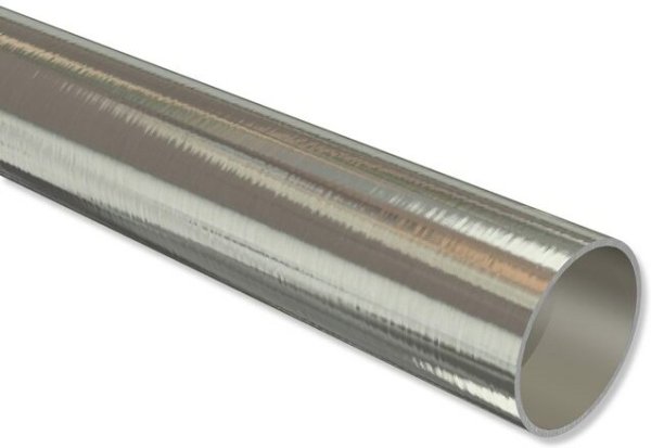 Metallrohr in Edelstahl-Optik für Gardinenstangen 16 mm Ø 120 cm