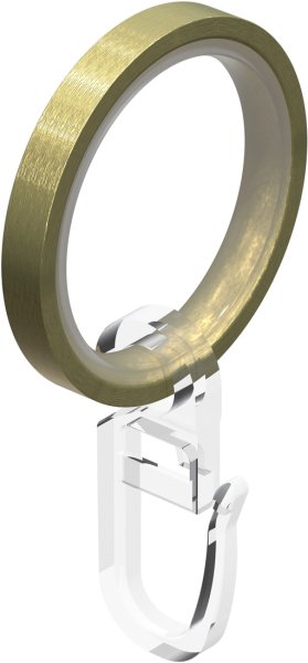 Ringe (Flachringe) mit Einlage Messing-Optik Typ E20 für Gardinenstangen 20 mm Ø 10 Stück