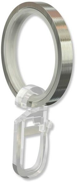 Ringe (Flachringe) mit Einlage Edelstahl-Optik Typ E20 für Gardinenstangen 20 mm Ø 24 Stück