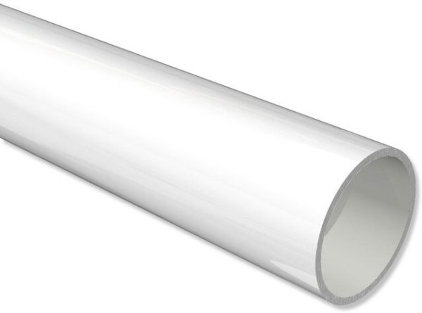Metallrohr in Weiß für Gardinenstangen 20 mm Ø 240 cm