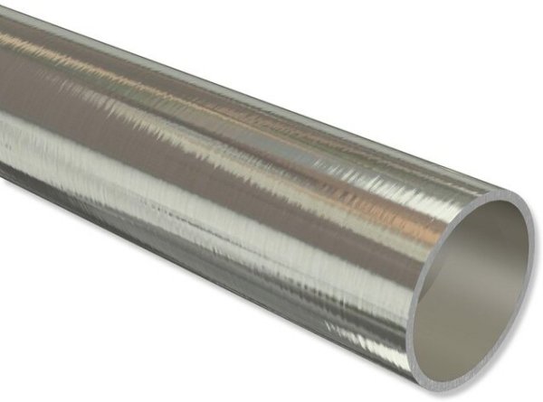 Metallrohr in Edelstahl-Optik für Gardinenstangen 20 mm Ø 180 cm
