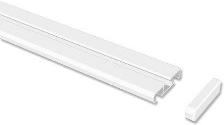 cm 2-läufig Gardinenschiene Weiß 1- / Aluminium 100 SLIMLINE