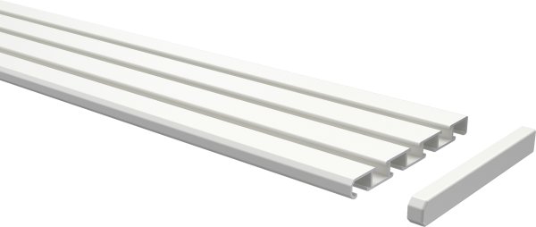 Gardinenschiene Aluminium 3- / 4-läufig SLIMLINE Weiß 400 cm (2 x 200 cm)