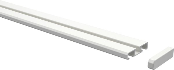 Gardinenschiene Aluminium 1- / 2-läufig SLIMLINE Weiß 100 cm