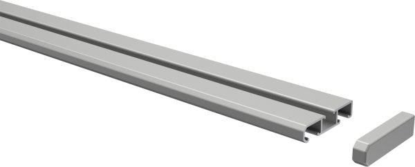 Gardinenschiene Aluminium 1- / 2-läufig SLIMLINE Silbergrau 120 cm
