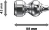 Endstücke Rondo (Rillenform) Chrom für Gardinenstangen 28 mm Ø (2 Stück) 