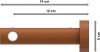 Gardinenstange Metall / Holz 16 mm Ø ADRIAN - Pin Silbergrau / Kirschbaum lackiert 480 cm (2 x 240 cm)