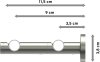 Gardinenstange Edelstahl 16 mm Ø 2-läufig ENORMA - Puros 400 cm (2 x 200 cm)