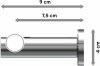 Gardinenstange Metall 20 mm Ø PLATON - Savio Schwarz / Chrom 100 cm