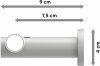 Gardinenstange Metall 20 mm Ø PLATON - Bento Edelstahl-Optik / Weiß 540 cm (3 x 180 cm)