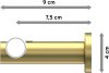 Gardinenstange Messing-Optik 20 mm Ø PLATON - Luino 600 cm (3 x 200 cm)