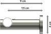Gardinenstange Metall 20 mm Ø PLATON - Sitra Weiß / Edelstahl-Optik 100 cm