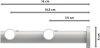 Gardinenstange Metall 20 mm Ø 2-läufig PLATON - Bento Chrom / Weiß 100 cm