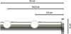 Gardinenstange Messing-Optik / Edelstahl-Optik 20 mm Ø 2-läufig PLATON - Estana 100 cm