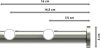 Gardinenstange Metall 20 mm Ø 2-läufig PLATON - Mavell Weiß / Edelstahl-Optik 100 cm