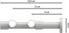 Gardinenstange Metall 20 mm Ø 2-läufig PRESTIGE - Bento Silbergrau / Weiß 100 cm