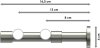 Gardinenstange Messing-Optik / Edelstahl-Optik 20 mm Ø 2-läufig PRESTIGE - Zoena 100 cm