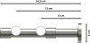 Gardinenstange Metall 20 mm Ø 2-läufig PRESTIGE - Zoena Weiß / Edelstahl-Optik 100 cm