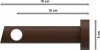 Gardinenstange Metall / Holz 20 mm Ø TALENA - Etta Chrom / Nussbaum lackiert 280 cm (2 x 140 cm)