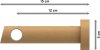 Gardinenstange Metall / Holz 20 mm Ø TALENA - Feta Chrom / Buche lackiert 400 cm (2 x 200 cm)
