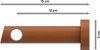 Gardinenstange Metall / Holz 20 mm Ø TALENA - Siveo Schwarz / Kirschbaum lackiert 540 cm (3 x 180 cm)