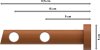 Gardinenstange Metall / Holz 20 mm Ø 2-läufig TALENA - Bero Silbergrau / Kirschbaum lackiert 100 cm