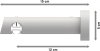 Innenlauf Gardinenstange Aluminium / Holz 20 mm Ø TALENT - Bero Schwarz / Weiß lackiert 100 cm