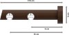 Innenlauf Gardinenstange Aluminium / Holz 20 mm Ø 2-läufig TALENT - Siveo Chrom / Nussbaum lackiert 100 cm