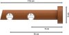 Innenlauf Gardinenstange Aluminium / Holz 20 mm Ø 2-läufig TALENT - Bero Chrom / Kirschbaum lackiert 100 cm