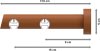 Innenlauf Gardinenstange Aluminium / Holz 20 mm Ø 2-läufig TALENT - Bero Silbergrau / Kirschbaum lackiert 100 cm