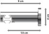 Innenlauf Gardinenstange Aluminium / Metall 20 mm Ø PLATON - Santo Weiß / Chrom 100 cm
