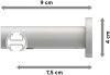 Innenlauf Gardinenstange Aluminium / Metall 20 mm Ø PLATON - Sitra Silbergrau / Weiß 100 cm