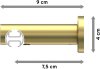 Innenlauf Gardinenstange Messing-Optik 20 mm Ø PLATON - Savio 220 cm
