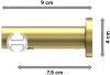 Innenlauf Gardinenstange Edelstahl-Optik / Messing-Optik 20 mm Ø PLATON - Sitra 100 cm