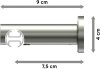Innenlauf Gardinenstange Aluminium / Metall 20 mm Ø PLATON - Verano Weiß / Edelstahl-Optik 100 cm
