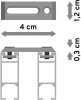 Innenlauf Gardinenstange Deckenmontage Aluminium / Metall eckig 14x35 mm 2-läufig SMARTLINE (Universal) - Paxo Schwarz / Weiß 240 cm