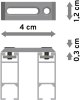Innenlauf Gardinenstange Deckenmontage Aluminium / Metall eckig 14x35 mm 2-läufig SMARTLINE (Universal) - Paxo Schwarz / Edelstahl-Optik 200 cm