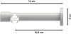 Innenlauf Gardinenstange Aluminium / Metall 20 mm Ø PRESTIGE - Luino Silbergrau / Weiß 100 cm