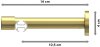 Innenlauf Gardinenstange Messing-Optik 20 mm Ø PRESTIGE - Elanto 320 cm (2 x 160 cm)