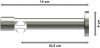 Innenlauf Gardinenstange Aluminium / Metall 20 mm Ø PRESTIGE - Verano Schwarz / Edelstahl-Optik 100 cm