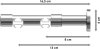 Innenlauf Gardinenstange Aluminium / Metall 20 mm Ø 2-läufig PRESTIGE - Mavell Schwarz / Chrom 100 cm