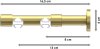 Innenlauf Gardinenstange Messing-Optik 20 mm Ø 2-läufig PRESTIGE - Elanto 400 cm (2 x 200 cm)