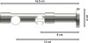 Rundrohr-Innenlauf Gardinenstange Aluminium / Metall 20 mm Ø 2-läufig PRESTIGE - Santo Schwarz / Edelstahl-Optik 100 cm