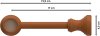 Gardinenstange Holz 28 mm Ø CLASSIC - Rondo Kirschbaum lackiert 360 cm (2 x 180 cm)