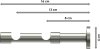 Träger Sinux Edelstahl-Optik 2-läufig 8 und 13 cm für Gardinenstangen 16 mm Ø 