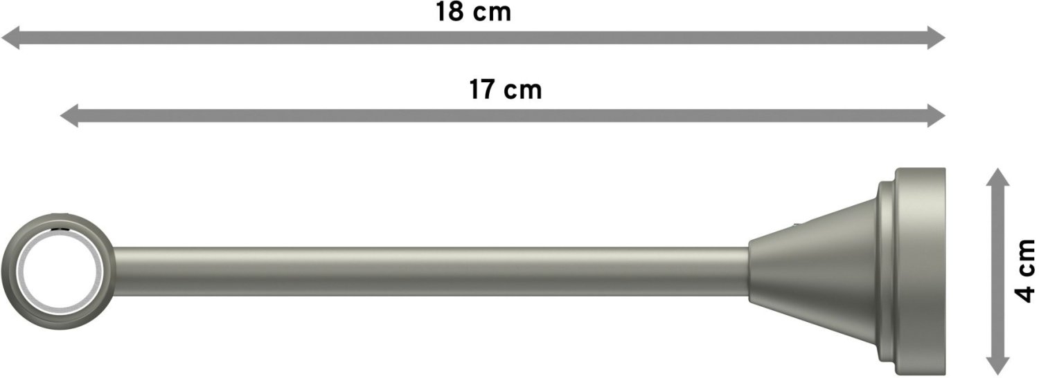 Chrom PRIMUS 100 Metall matt Ø - mm Gardinenstange 16 cm Matteo