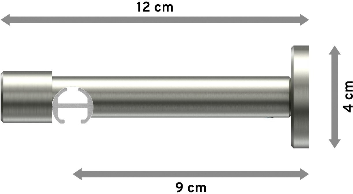 SINUX Innenlauf Edelstahl-Optik Casa - mm 100 Gardinenstange cm Ø 16