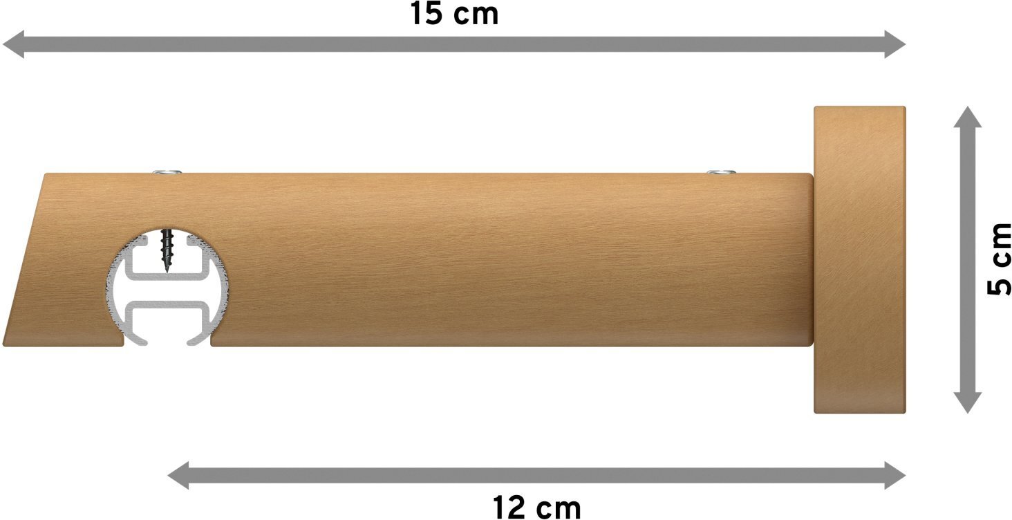 TALENT lackiert cm - Ø Buche Gardinenstange Innenlauf Silbergrau Etta / Holz mm 100 / 20 Aluminium