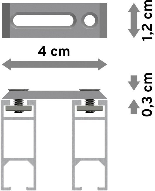 mm Aluminium Gardinenstange eckig 100 läufig 14x35 Deckenmontage - SMARTLINE Metall cm Schwarz Lox 2- / (Universal) Innenlauf